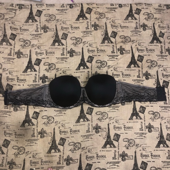 Torrid Black Padded Lace Strapless Push Up Bra - Picture 7 of 9